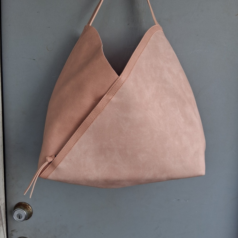 Puzzle Bag Ulta Vegan Leather Blush Pink Tote Zip Pouch Shoulder EUC